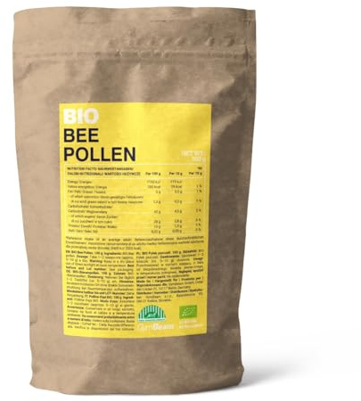 GymBeam BIO Bienenpollen Körner - Hochwertige Bienenpollen mit hohem Proteingehalt, Bio Blütenpollen für Muskelwachstum, Knochengesundheit & Immunsystem, ideal für Porridge & Smoothies, 100 g