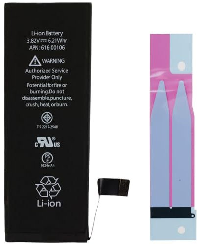 Batería De Repuesto Compatible para el iPhone SE (Version 2016) Capacidad 1624 mAh/Nueva Fabricacion/Adhesivo Incluido.