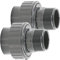 HAF® 2X PVC Fittings Verschraubung mit 50mm Klebemuffe x 1 1/2 Außengewinde | Adapter aus grauem PVC-U für Poolverrohrungen & sämtliche Rohrleitungen | Qualität: Made in Europe - Menge: 2 Stück