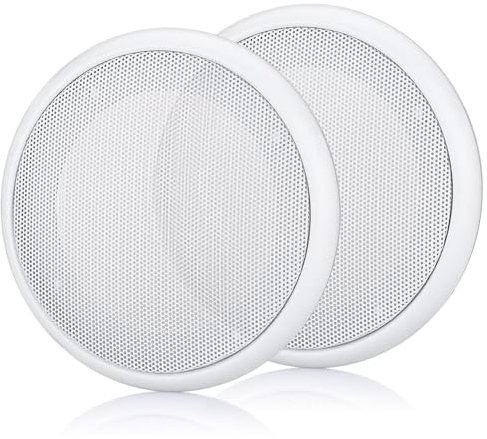 Unifizz 2PCS 4in White Round Speaker Grill Covers - Universal Surface-Mount Ceiling Speaker/Hole Covers for Home Theater, RV or Marine Installation