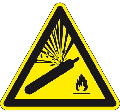 Dreifke® Warnschild Warnung vor Gasflaschen, ASR/ISO, Kunststoff, SL 100mm