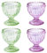 Bluweet Egg Cups Set of 4 Cute Egg Cups Gift Set 4 Pieces Safety Soft Boiled Egg Holder Green Purple Retro Style Glass Breakfast Egg Holder Set
