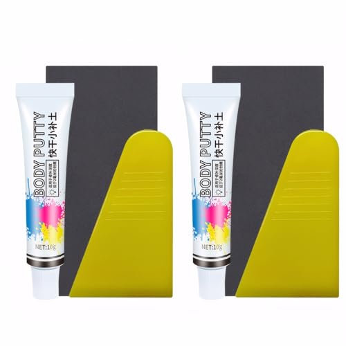 GMHLLES 2Pcs Car Body Filler Repair Kit, Car Scratch Remover Filler Putty for Dents, Deep Scratches, Peeling Paint