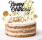 DazzJoy Tortendeko 60. Geburtstag Frau Mann, 18 Stück Glitzer Cake Topper Schwarz Gold, Happy 60th Birthday Kuchen Topper Kuchendeko mit Geburtstagskerzen