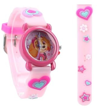 My sweety pop - Montre analogique Apprentissage Heure pour Enfant Pat Patrouille Rose - Ecole - Maternelle - Garderie - Vacances - Idée Cadeau