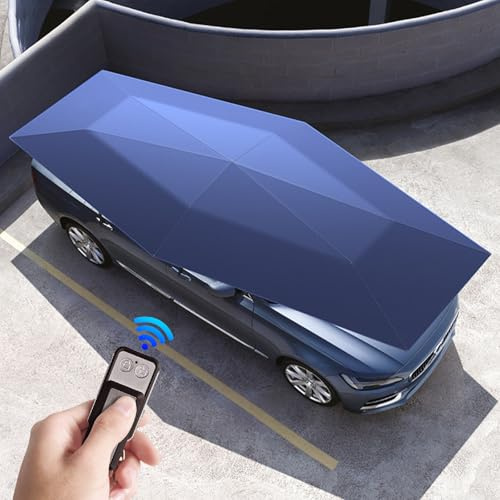 Naturalpowev Ombrello Automatico per Auto, Tenda Pieghevole Automatica 2 in 1 con Telecomando, tettoia per Posto Auto Coperto per la Maggior Parte dei Modelli, Leggero e Facile da trasportare,4.8m
