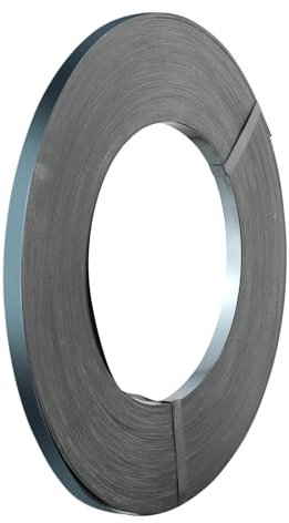 VEVOR Umreifungsband Stahl, 500 m Länge x 19 mm Breite x 0,55 mm Dicke, 770 kg Bruchfestigkeit, Verpackungsband für Paletten, tragbare, starke Umreifungsrolle aus Metall, schwarz