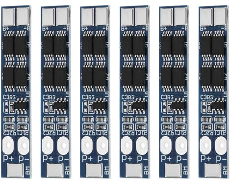 OTOTEC 6PCS Lithium Battery Protection Board 2S 8A 7.4V 18650 Li-ion Lithium Battery Charger BMS Protection Board 40.8x8x2.1mm Used for LED Light Backup Power Supply Solar Street Light Battery Pack