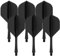 WUSJCOF 6 Stück Fusion Flights Stabil Darts Zubehör Dart Flyer mit Integrierten Dart Schäften und Festen Flights Kunststoff Shaft Flight System（schwarz）