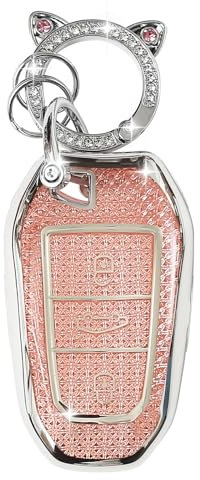 ZVRSUA Coque de Clé de Voiture Compatible avec Peugeot 2008/3008/5008/308/508 pour Opel 3 Grandland X Mokka Corsa Insignia,Protege Clef ,Protège Clé ,Etui Cle,Smart Key(Rose)