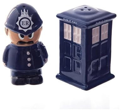 Puckator Police Box & Policeman London Icons Ceramic Salt & Pepper Set