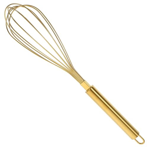GALPADA Frusta Manuale in Acciaio Inossidabile Dorato Frusta A Filo Utensile Da Cucina Per Mescolare La Panna