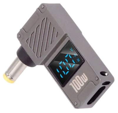 NFHK USB C to DC Adapter,USB C Female to DC 5.5x1.7mm Barrel Jack Plug PD 100W Laptop Fast Charging Adapter with Wattage Display