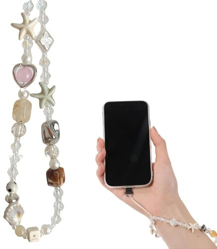 Mrltau Perlen Kamera Handgelenkband Handy Accessoires, Cute Handyanhänger, Anhänger Handy, Handy Charm,Ästhetik Phone Deco