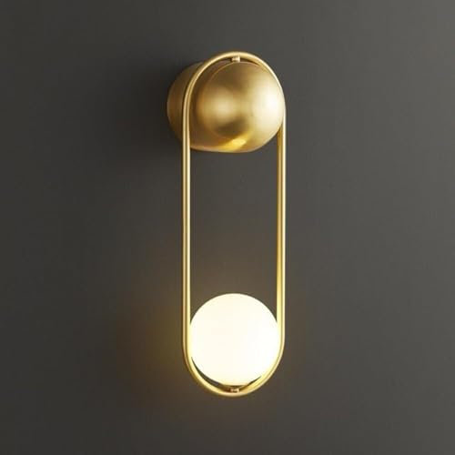 Luminaires muraux en forme de globe en verre Simplicity, luminaires muraux en anneau for chevet, salon, chambre à coucher(Gold)