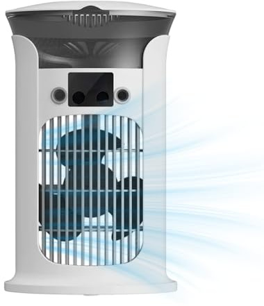 Klimaanlage Mobile Mini Klimagerät, 2025 Neu Luftkühler mit 800ml Wassetank Verdunstungskühlung, Kleine Klimaanlage, Air Conditioner Portable, Mobile Klimagerät ohne Abluftschlauch (Weiß)
