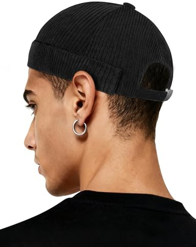 Becellen Cappello Senza Visiera, Berretto Docker Beanie Senza Tesa Beanie Brimless Hat Docker cap Cappello Uomo Donne Rolled Corduroy Regolabile per Il Tempo Libero e L'Outdoor