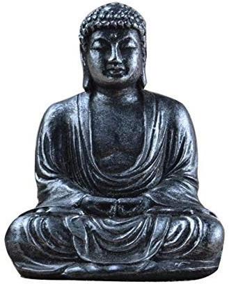 Meditation Buddha Statue Skulptur, Mini Harz Buddha Statue, Hausgarten Dekor Buddha Statue Ornamente Kunsthandwerk (Farbe: Silber) (Farbe: Silber)