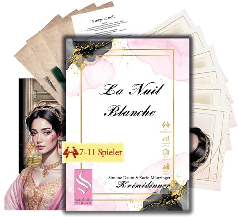 KRIMIDINNER - La Nuit Blanche - Samhain Verlag, Spiel für 7-11 Spieler, Ab 16 Jahren, 3-4 Stunden Spielzeit