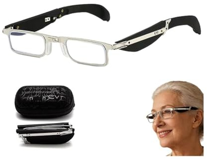 Rietoiu Foldable Anti-Blue Light Reading Glasses with Case,Foldable Reading Glasses Smart Gadgets,Foldable Anti-Blue Light Readers, Senior Magnifying Glasses