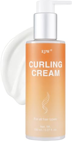 EJW Curl Cream, crema per capelli ricci anti-crespo con olio di argan e burro di karité, definizione e morbidezza naturale, styling leggero, 150 ml