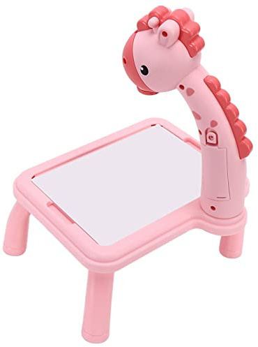 HUSHUI Drawing Projector Table Educational Toy for Kids 3 Years and Up with Learning and Artistic Fun in Durable Plastic (Small pink color box)