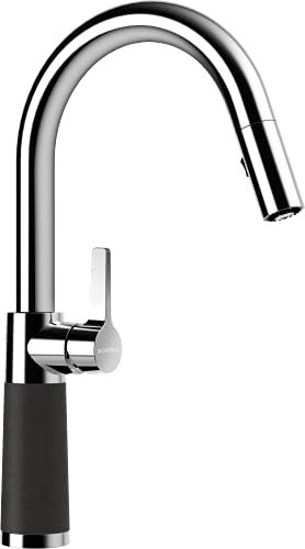 SCHOCK Küchenarmatur SC-520 Onyx – Hochdruck Armatur CRISTALITE mit ausziehbarer Schlauch-Brause und Standard Norm-Anschlüssen
