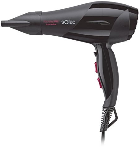 Solac – Profi-Haartrockner SP7170 Expert 2600 Tourmaline,2600W,3 Temperaturstufen,2 Geschwindigkeiten,Ionenfunktion,Kaltlufttaste,Diffusor,Schwarz