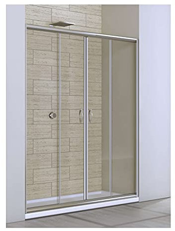 Box doccia Porta doccia per Nicchia cristallo 6 mm apertura scorrevole CENTRALE, Larghezza 160 cm, H 190 cm, Cristallo TRASPARENTE