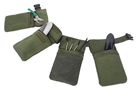 Garden Tool Waist Belt Gartenwerkzeug Hüftgurt Verstellbar und 4 Segeltuchtaschen Abnehmbar Wasserdicht
