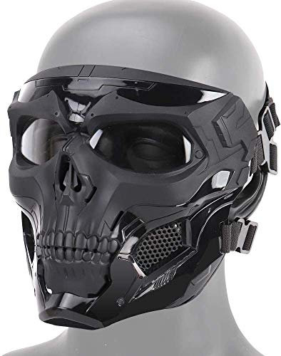 LEJUNJIE Masque Facial Complet de Masque de crâne Tactique, approprié à l'Halloween Jouant Le rôle Airsoft Paintball et Le Mask de Protection de Jeu de Guerre de CS