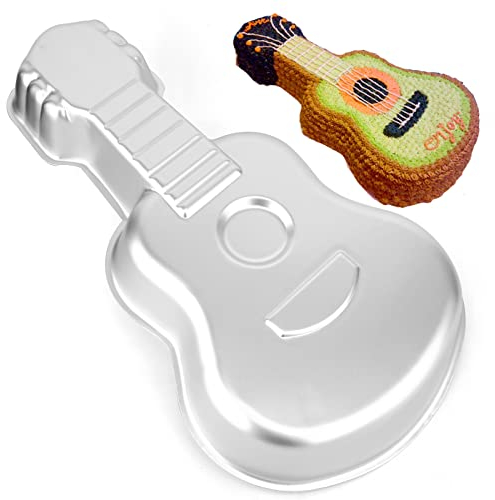 Kuchenform in Gitarrenform, Aluminium, 3D-Geburtstagskuchenform, Backform, Kuchenform, Gitarre, 41,9 cm