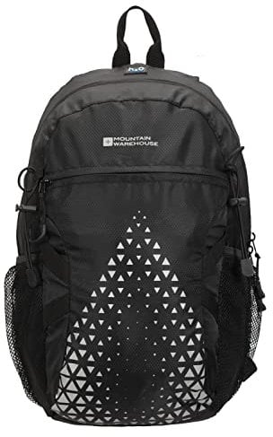 Mountain Warehouse Pursuit Hydro Bag - Ripstop Polyester Water Pack, Reflective Details Hydration Bag, Laptop Compartment - For Travelling, Camping Black