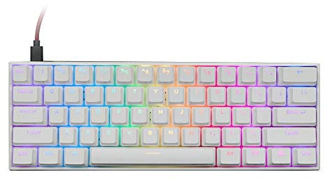 EPOMAKER Anne Pro2 60% Bluetooth Mechanical Keyboard with RGB Backlit PBT Keycaps NKRO Programmable (Gateron Brown Switch, White)