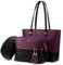 LOVEVOOK Handtasche Damen Schultertasche Handtaschen Tragetasche Damen Groß Designer Elegant Umhängetasche Henkeltasche Set 3-teiliges Set…