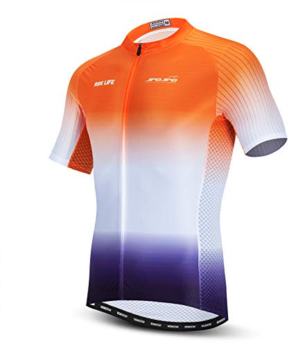 Weimostar Fahrrad Trikot Herren Fahrrad voller Reißverschluss Sportswear Breathable Quick Dry White Einfachheit