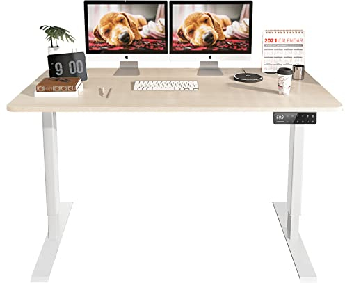 MAIDeSITe Höhenverstellbarer Schreibtisch (140x70cm), Höhenverstellbar Stehtisch Elektrisch, Energieeffizient Flüsterleiser Dualmotor Traglast 160kg Mit Kollisionsschutz Funktion - S2 Pro