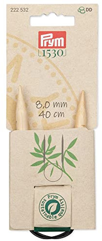Prym 222532-1 Rundstricknadeln, Bambus, 40 cm, 8,00 mm, Holzfarben, Ø 8 mm x 40 cm