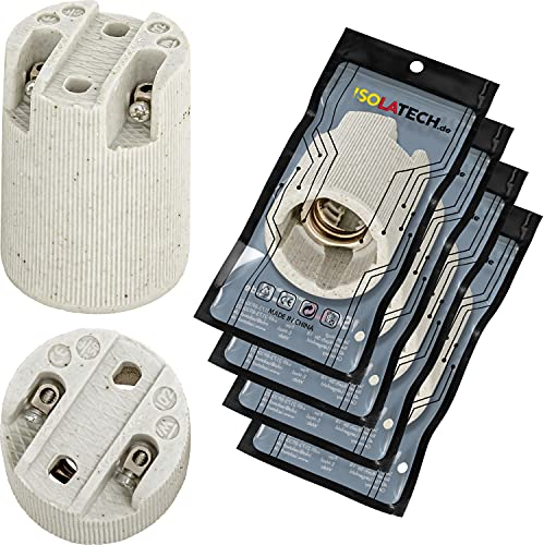 ISOLATECH 4pcs E14 douille de lampe céramique LED lampes à économie d'énergie (max.250V/4A) ampoules Accueil Cuisine Réfrigérateur Salle de bain Plafond support encastrer résistant à la chaleur