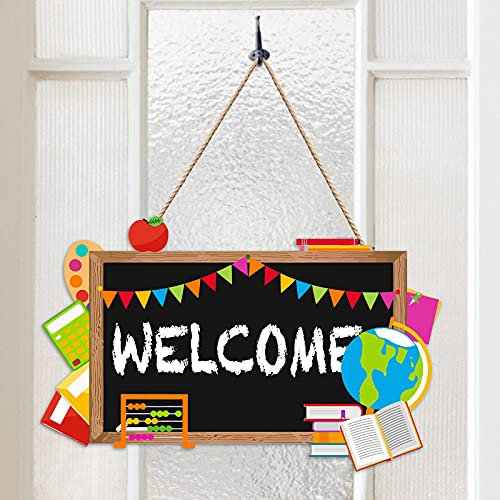 Back to School Tafel Willkommen Türschild Lehrer Wertschätzung Türdekorationen Danke Lehrer Erster und Letzter Schultag Klassenzimmer Türhänger