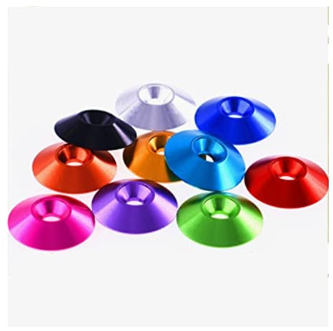 XinYuan Unterlegscheiben 5-10pcs. M4 M5 M6 M8 Bunte Aluminium-Bunte Senkkopf-Regenschirm-Flache Kopfschraube konkav konische dekorative Nutscheibe (Number of Pcs : M4 10pcs, Outer Diameter : Black)
