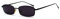 eiTurlutz Klassisch Rechteckige Sonnenbrille Retro Schlank Metallrahmen Brille Vintage Rectangle Süßigkeitsfarbe Sonnenbrille Schwarz/Grau