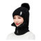 MANGGUO Strickmütze Hat Herren Damen Winter Mütze Bommelmütze Wintermütze warm gefüttert Ohrenschützer Hinzufügen Beflockung Thermal Radfahren mit Bommel-Mütze (Schwarz)