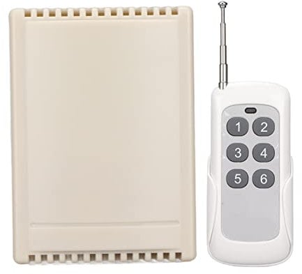 Goshyda Telecomando Senza Fili, DC 12V-48V Interruttore Modulo Relè RF Universale a 6 Canali, Kit Trasmettitore e Ricevitore, per Porte Elettriche e Finestre