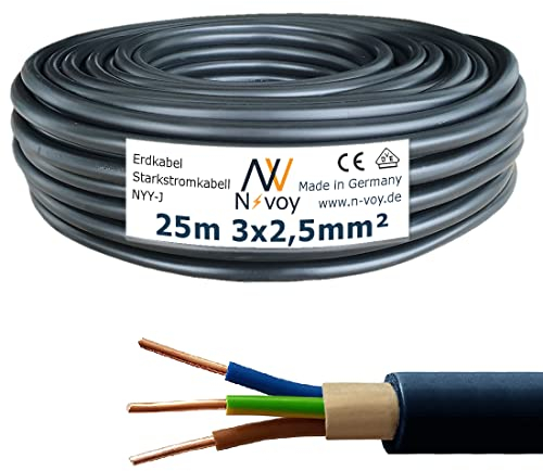 NYY-J 3x2,5 mm² 25m (Variable bis 50m) Erdkabel Starkstromkabel in Beton Erdreich VDE 0276 M115