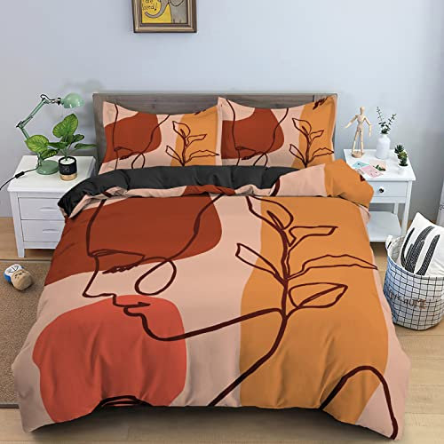 LLSZAHD Copripiumino Matrimoniale 240x220 bellezza arancione dipinta a mano Copripiumino Con Cerniera Matrimoniali Sacco Copri Piumino In Microfibra Morbido E Traspirante ,Copripiumino 240x220cm