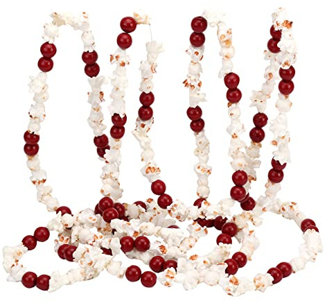 3,6 m lange Weihnachtsbaumgirlande künstliche Popcorn-Girlanden Weihnachten Perlen Girlande Xmas Urlaub Vintage Dekor Fake Popcorn Vintage Girlanden für Weihnachtsbaum Kränze Zaun Kamin Dekorationen