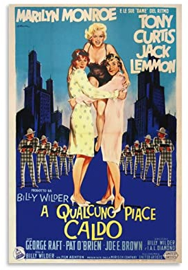 ACIDI GemäLde Auf Leinwand 60 * 90cm Movie Some Like It Hot American Romantic Comedy Filmposter und Bilddruck Modernes Zuhause Kein Rahmen