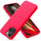 OitiYaa Silicone Case Compatible with iPhone 14 Case 6.1 Inch, Soft Ultra Slim Protective Shockproof Liquid Silicone Phone Case with Anti-Scratch Microfiber Lining, Hot Pink