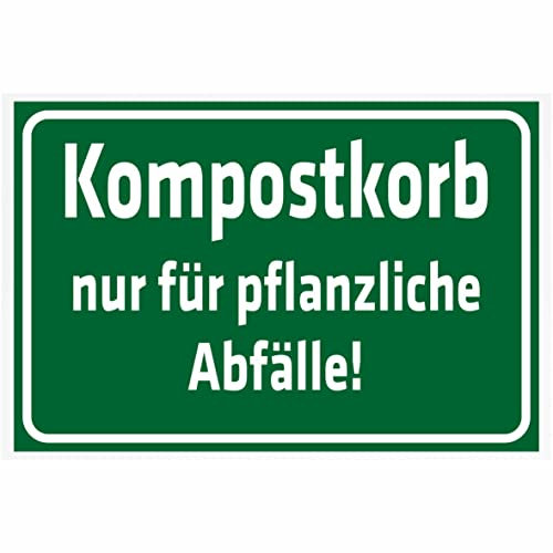 INDIGOS UG Panneau composite en aluminium 3 mm – Sécurité – Panier à compost – Uniquement pour déchets végétaux – 600 x 400 mm – Hôtel, entreprise, protection, KITA, médecin, cabinet, appartement